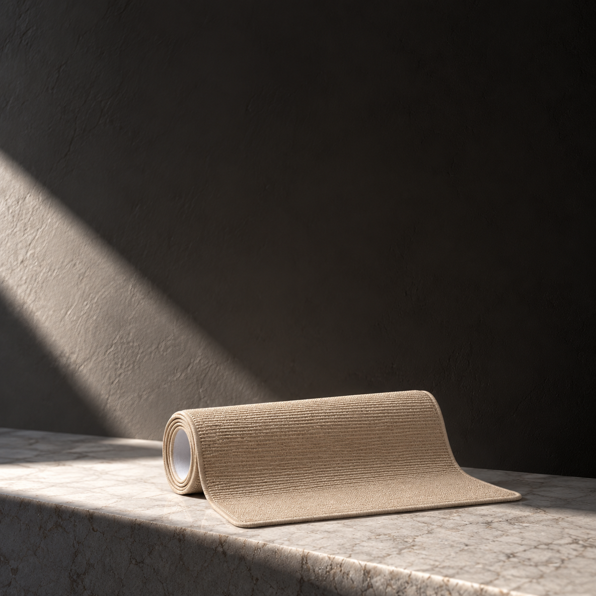 Self-adhesive scratching mat applied to furniture